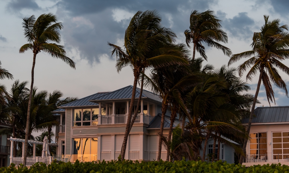 Smart home in Florida in the advance of a hurricane.